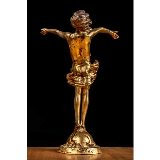 1910s The Good Fairy | Brass McCutcheon Statuette; Signed, Dated For Sale In Chicago - Image 6 of 11