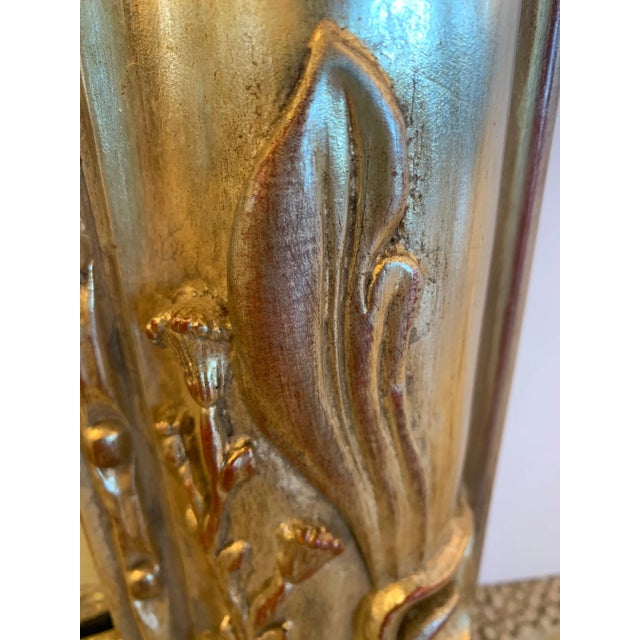 Italian Silver Giltwood Mirror With Calla Lily Decoration For Sale - Image 11 of 13