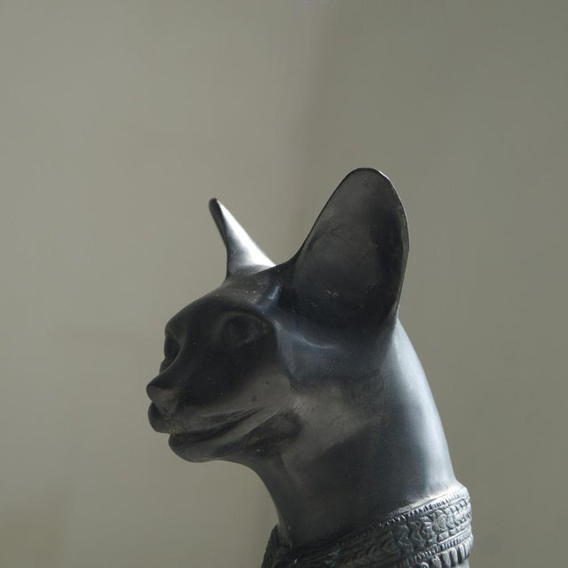 Large Vintage Egyptian Revival Cat Sculpture, 1970s For Sale - Image 16 of 18