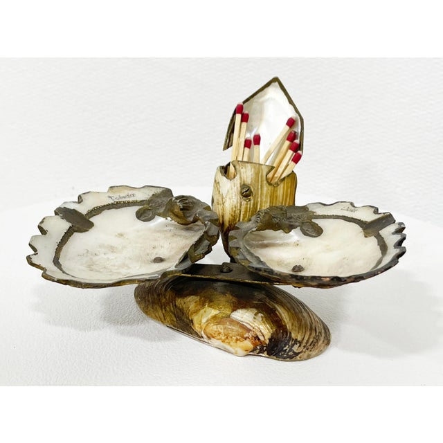 Vintage "Toledo" Shell Ashtray and Match Holder For Sale - Image 11 of 11