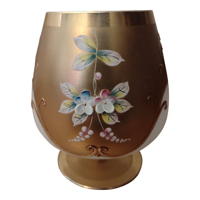 Mid 20th Century Bohemian Glass Chalice Cup For Sale