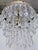 Vintage Tiered Crystal Upside Down Chandelier With Ornate Brass Crown For Sale In New York - Image 6 of 8