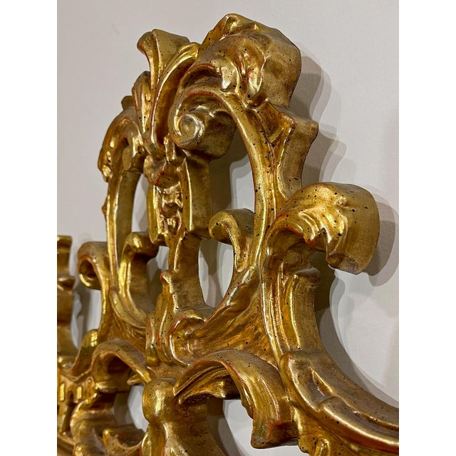 Large Vintage Giltwood Rococo Revival Wall Mirror, 54” For Sale - Image 4 of 6