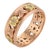 1940s Retro Diamond 14k Rose and Yellow Gold Floral Band, Size 9 For Sale