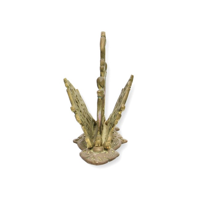 Victorian Midcentury Brass Filagree Letter Rack For Sale - Image 3 of 4