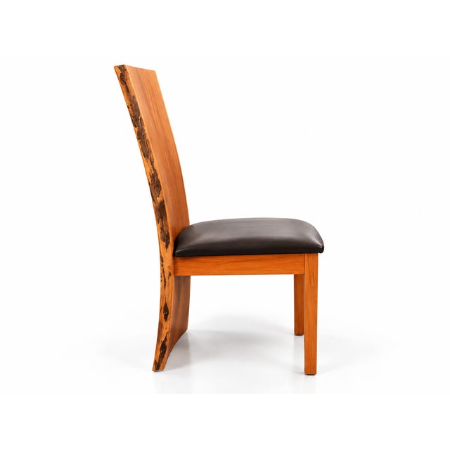 Rustic Walnut Live Edge Dining Table and Chairs For Sale - Image 3 of 7