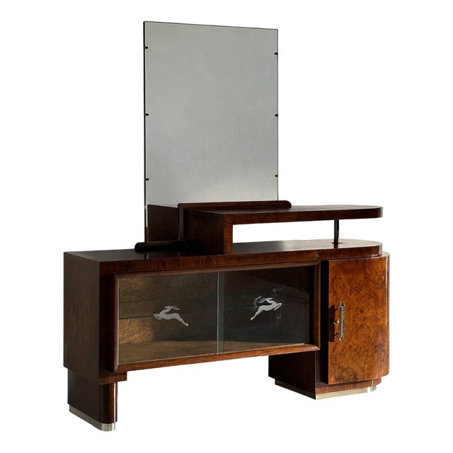 Large Art Deco Sideboard with Bar Compartment, 1930s For Sale