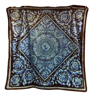 Vintage Atelier Versace Custom Made Black Blue Velvet Throw