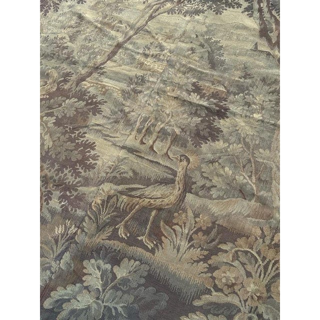 Mid-Century French Aubusson Jacquard Halluin Verdure Mallard Tapestry, 1940s For Sale - Image 6 of 18