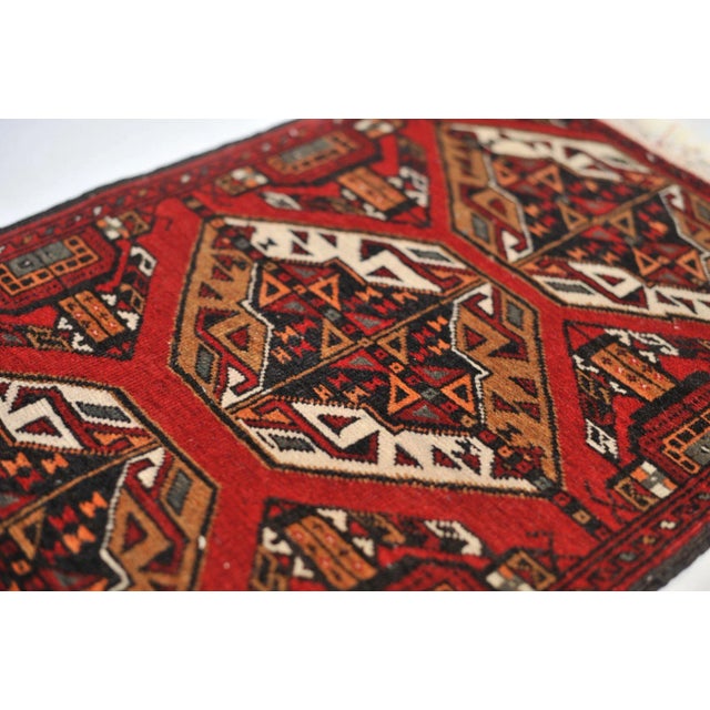 Name: Nina Size: 1.8 x 3.10 Age: Vintage Pile: Low/Med About: Super charming and attractive tribal rug with a nice tight...