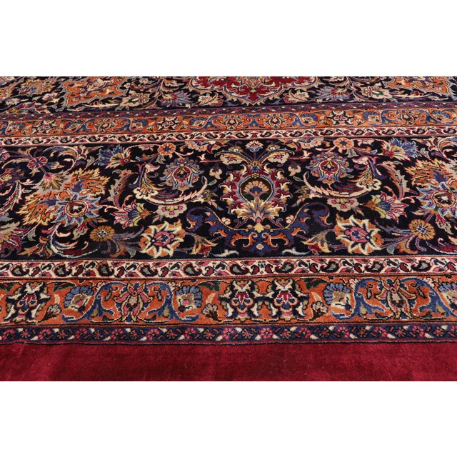 Mid 20th Century Vintage Persian Mashhad Rug, 16'09 X 22'02 For Sale - Image 5 of 11
