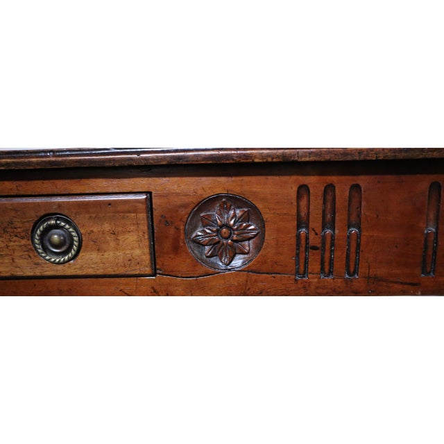 Ornate 19th Century French Library Table With Brass Hardware For Sale - Image 10 of 14