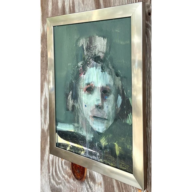 Vintage Boho Signed Abstract Figurative on Canvas For Sale In West Palm - Image 6 of 6