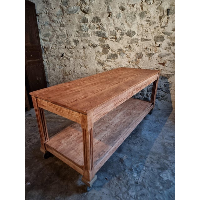 Antique French Pitch Pine Worktable, Early 20th Century For Sale - Image 11 of 18
