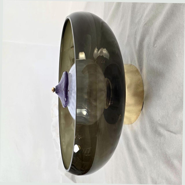 1990s Brown and Purple Murano Glass Sconces - A Pair For Sale - Image 10 of 13