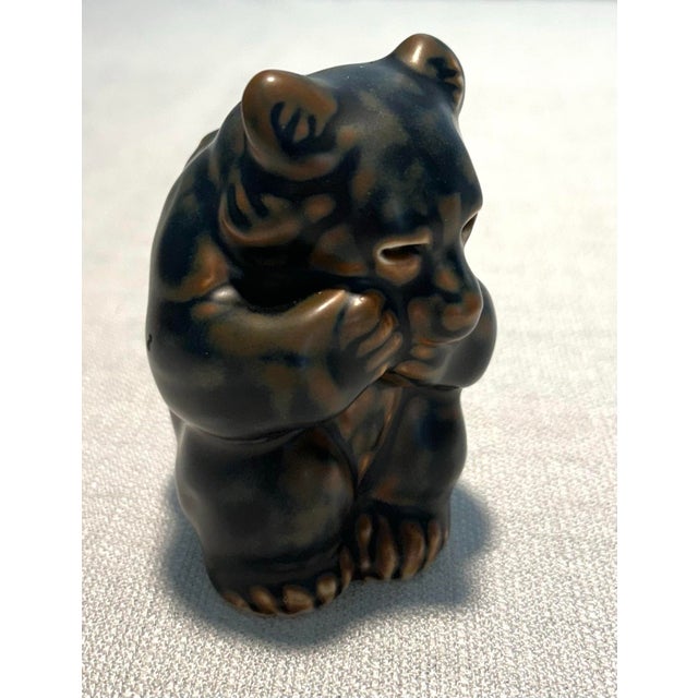Mid 20th Century Danish Family of Flambé Glazed Stoneware Bear Figurines by Knud Kyhn for Royal Copenhagen - A Six Piece Set For Sale In Naples, FL - Image 6 of 10