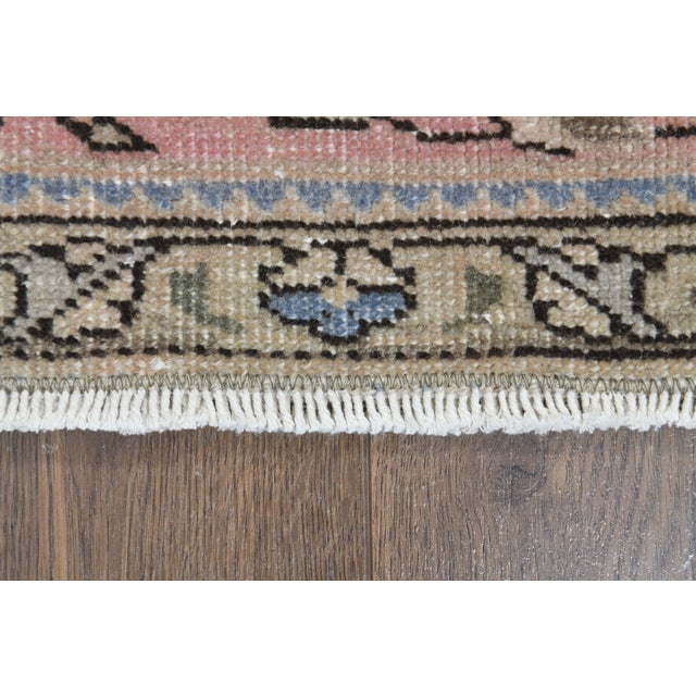 1970s Vintage Persian Handmade Wool Cotton Blue Area Rug For Sale - Image 4 of 11