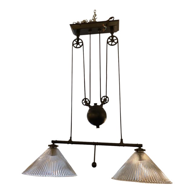Restoration Hardware Vintage Industrial Style Hanging Light For Sale