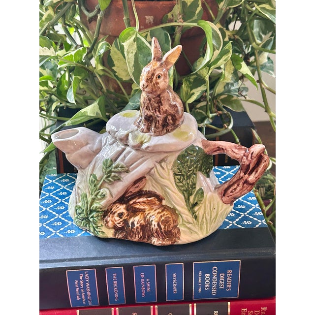 If you collect bunnies, tea pots or majolica style pottery… this tea pot is for you! Imported by CBK in the 1990’s, it...