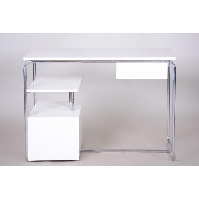 Silver Bauhaus Writing Desk in Chrome, Steel and Wood, Germany, 1930s For Sale - Image 8 of 14