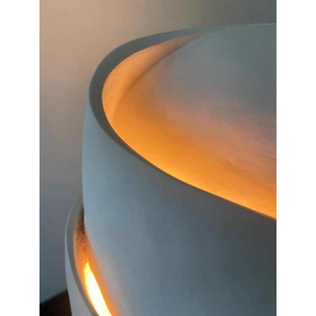 2020s Contemporary Abstract White Unglazed Ceramic Lamp For Sale - Image 5 of 7