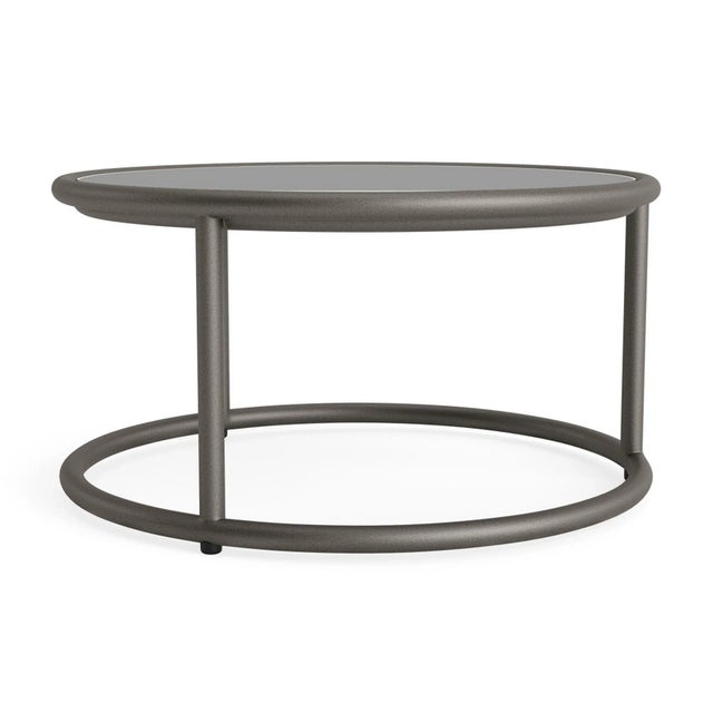 Brown Jordan Walter Lamb Aluminum 20" Round Occasional Table, Glass Top, Mica frame with N/A fabric For Sale - Image 13 of 13