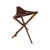 Military Campaign Foldable Tripod Hunting Stool in Wood and Leather Upholstery For Sale - Image 6 of 6