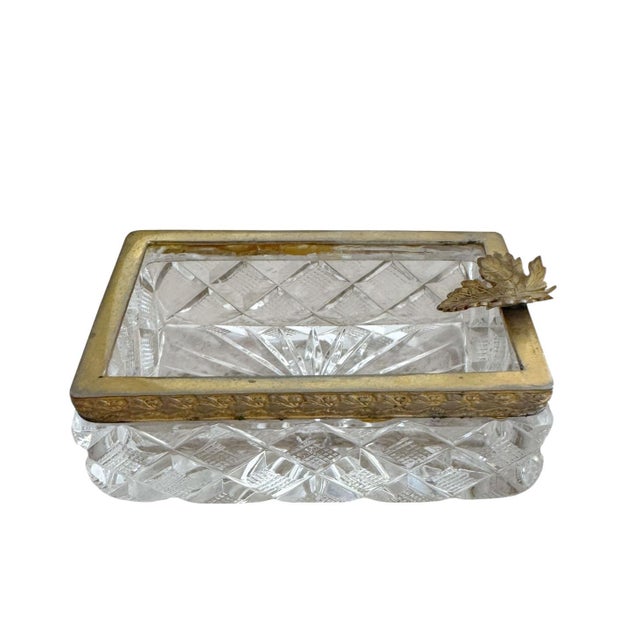 French French Baccarat Style Crystal Catchall For Sale - Image 3 of 5