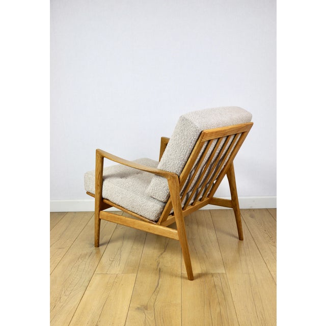 Wood Polish Beige Stefan Oak Armchair, 1970s For Sale - Image 7 of 13