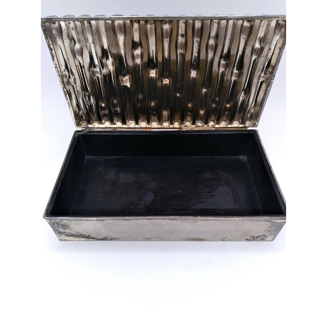 Contemporary 1960s French Contemporary Silver Bamboo Box For Sale - Image 3 of 9