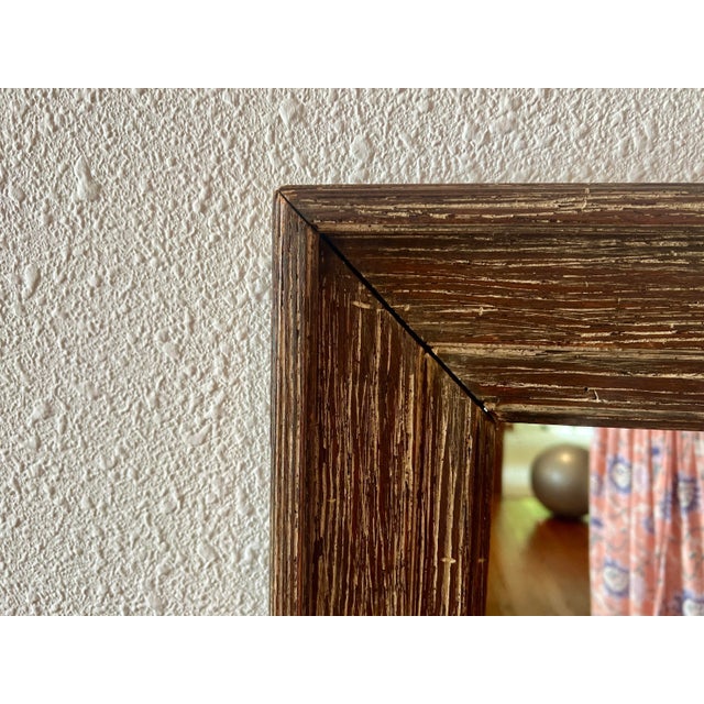 Farmhouse 1990s Rustic Wood-Framed Wall Mirror For Sale - Image 3 of 11