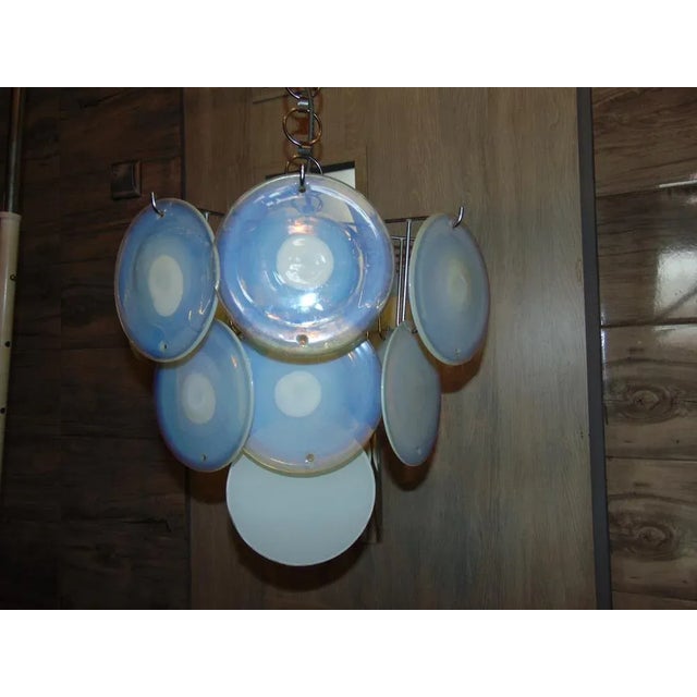Mid-Century Modern Italian Murano Disk Chandelier from Mazzega, 1950s For Sale - Image 3 of 10