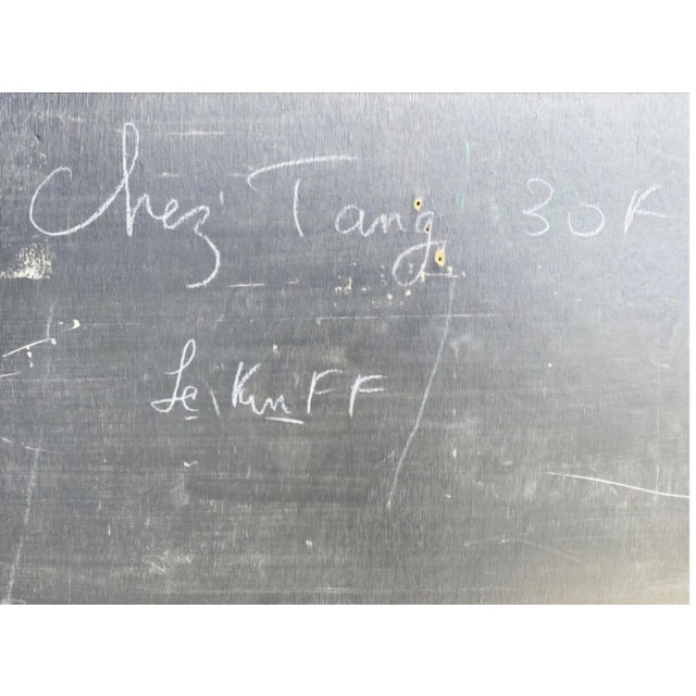 Wood Linda Le Kinff "Chez Tang" Original Oil on Wood Panel, 1995 For Sale - Image 7 of 7