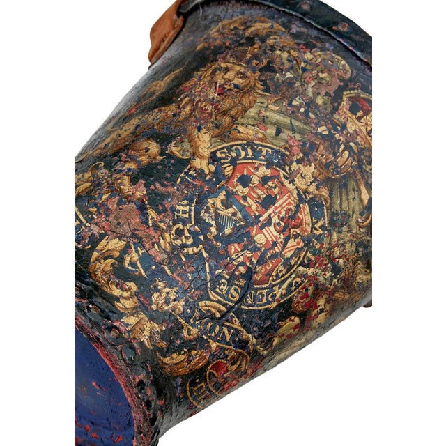 Animal Skin Late 18th Century George III Leather and Hand-Painted Fire Bucket, 1780s For Sale - Image 7 of 8