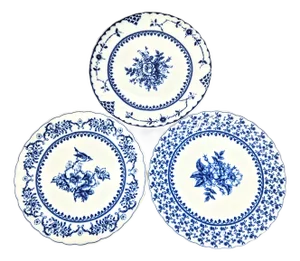 Flow Blue Plates- Set of Three