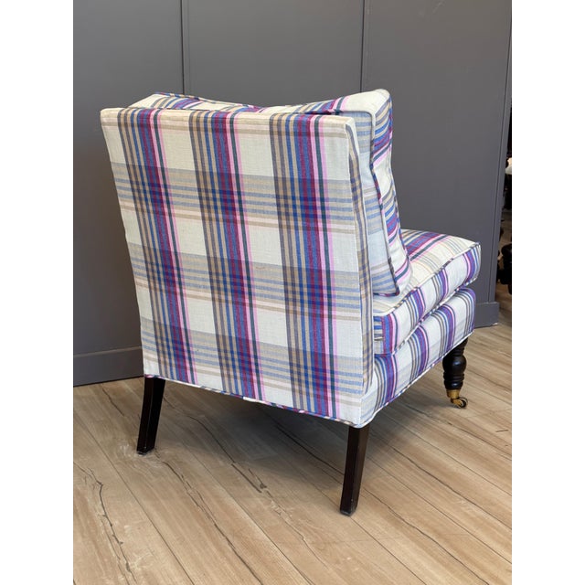 Vintage Pair of Custom-Upholstered English-Style Slipper Chairs For Sale - Image 9 of 10