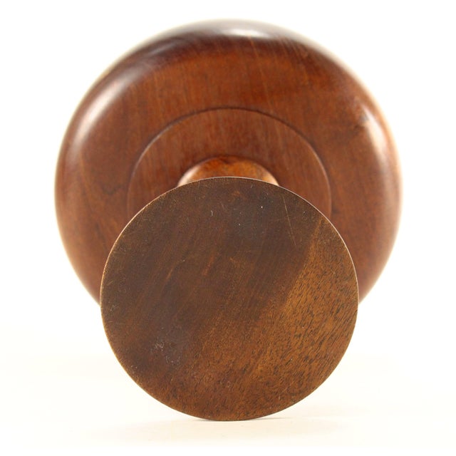 Victorian Mid. 1800's Turned Wood Treen Ware Raised Tazza, Compote For Sale - Image 12 of 12