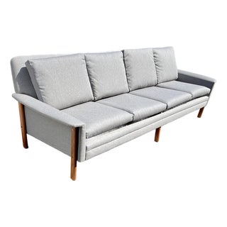 Dux Sofa 4 Seater With Brand New Upholstery and Foam For Sale