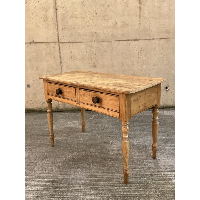 English Pitch Pine Console Table with Drawers For Sale - Image 3 of 14
