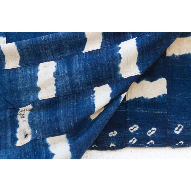 Caravan Trail Indigo Mud Cloth Throw For Sale In Los Angeles - Image 6 of 9