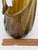 Amber Mid Century Murano Amber Art Glass Aventurine Gold Flecks Vase Basket Handled For Sale - Image 8 of 11