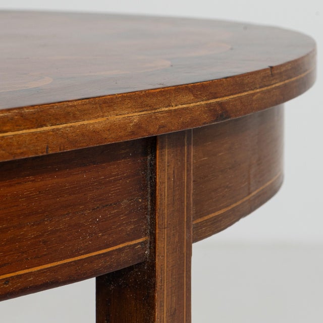 19th Century English Inlaid Oval Side Table For Sale - Image 14 of 14