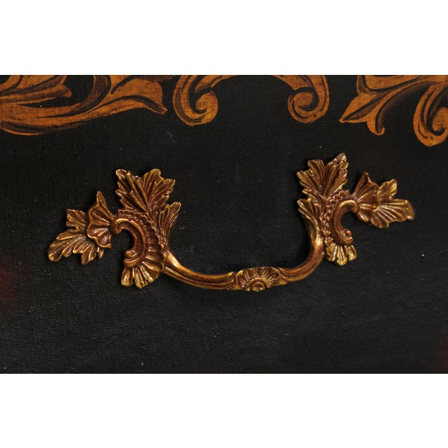 Maitland Smith Louis XV Style Black & Gold Commode Chest For Sale - Image 10 of 16