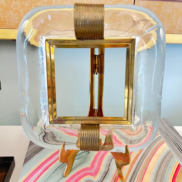 Transparent Vintage Murano glass picture frame // midcentury photo frame // murano glass // Italian glass // blown glass // art glass // collectible For Sale - Image 8 of 10
