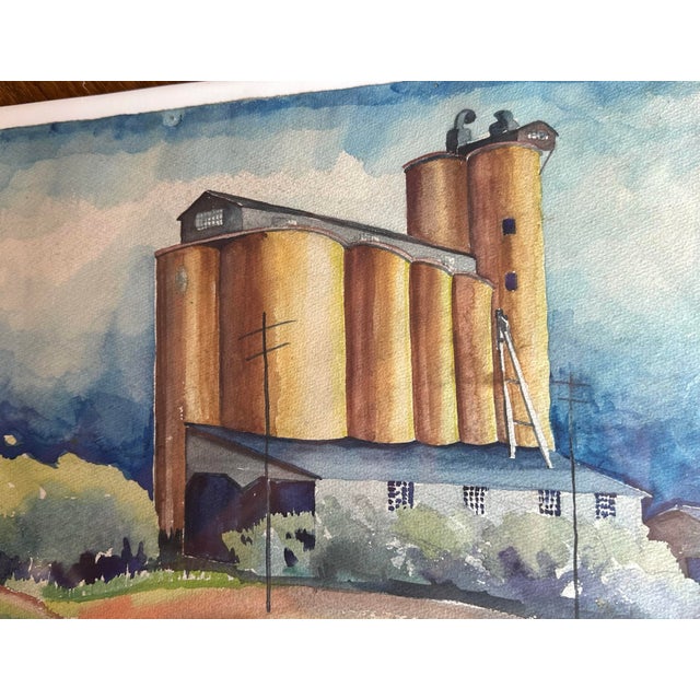 Phillip Newton Kellogg (1922-2009) Wpa Style Watercolor Painting For Sale - Image 4 of 6