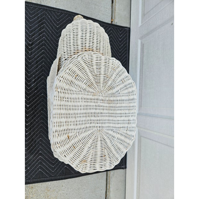 Mario Lopez Torres White Wicker Elephant With Tusks Side Table For Sale - Image 4 of 13