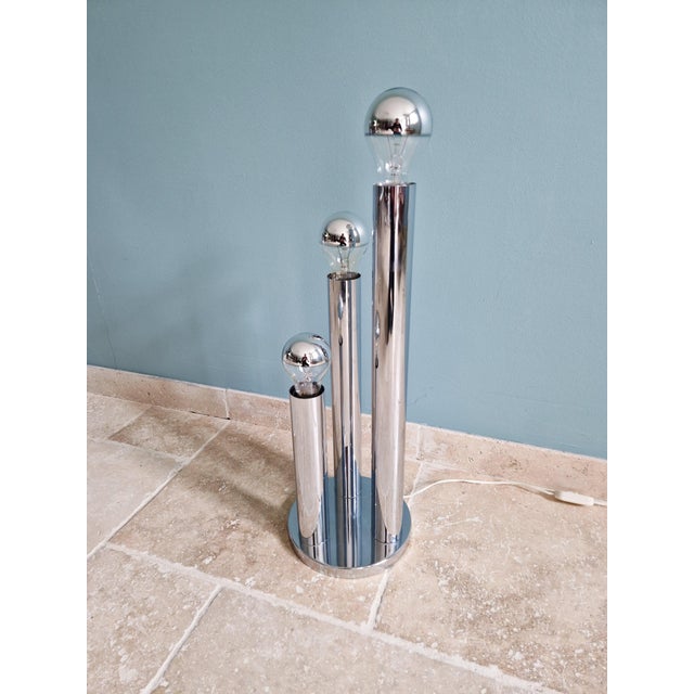 Large Space Age Lamp in Chromed Metal by Gaetano Sciolari for Boulanger, 1970 For Sale - Image 12 of 12