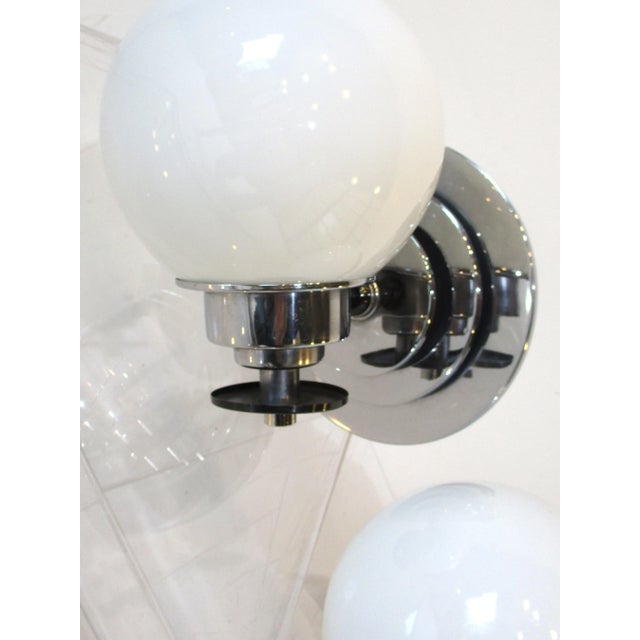 Early 20th Century Art Deco Chrome and Glass Sconces For Sale - Image 5 of 13