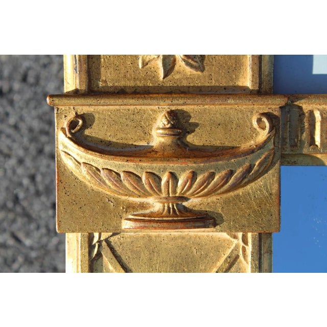 Gold Carvers' Guild Hepplewhite Trumeau Antique Gold Mirror For Sale - Image 8 of 18
