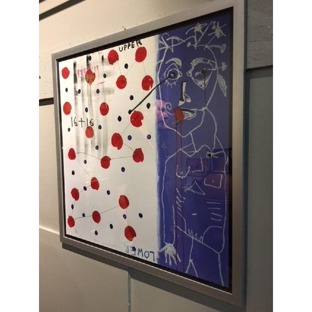 Plastic Acrylic and Paper Poster by Paul Kostabi, 1980s For Sale - Image 7 of 10